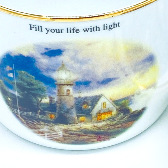 Thomas Kinkade Cup & Saucer Set A Light In The Storm Decorative‎ Teleflora - Picture 4 of 11